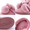Warm Fluffy Slippers Women's Room Shoes Anti-slip Indoor Shoes Fur Fluffy (Gray, 22.0-22.5 cm)