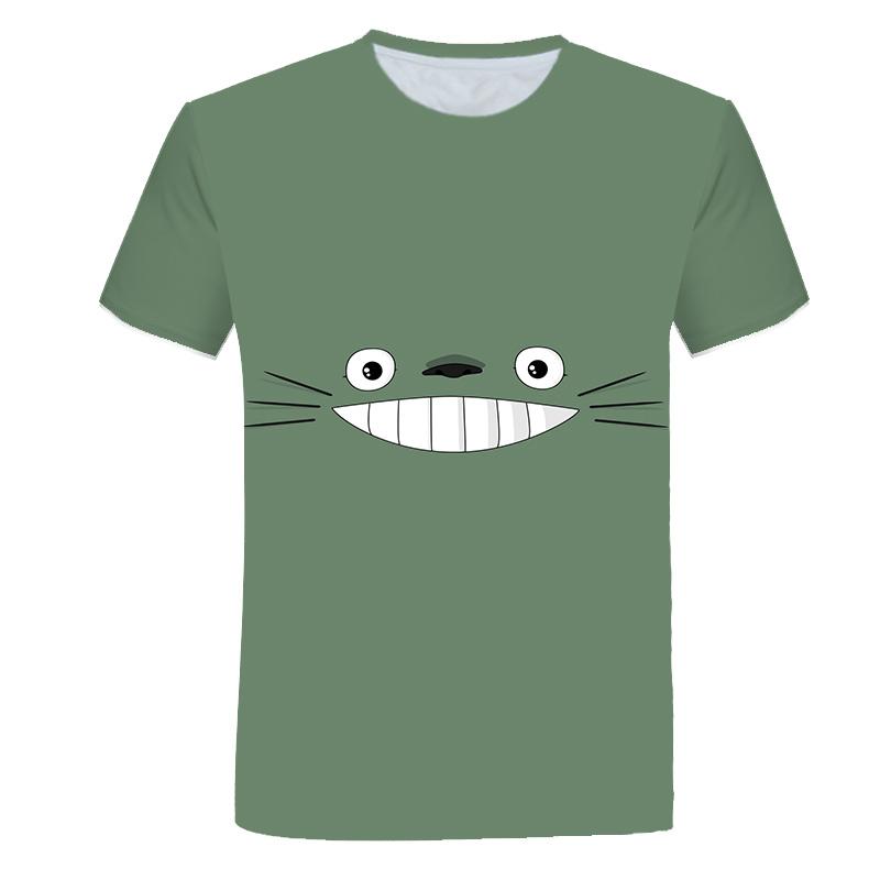 Naujo dizaino „Totoro Print“ marškinėliai vyrams Vasaros laisvalaikio įdomūs anime marškinėliai trumpomis rankovėmis apvalia kaklo drabužiai paaugliams