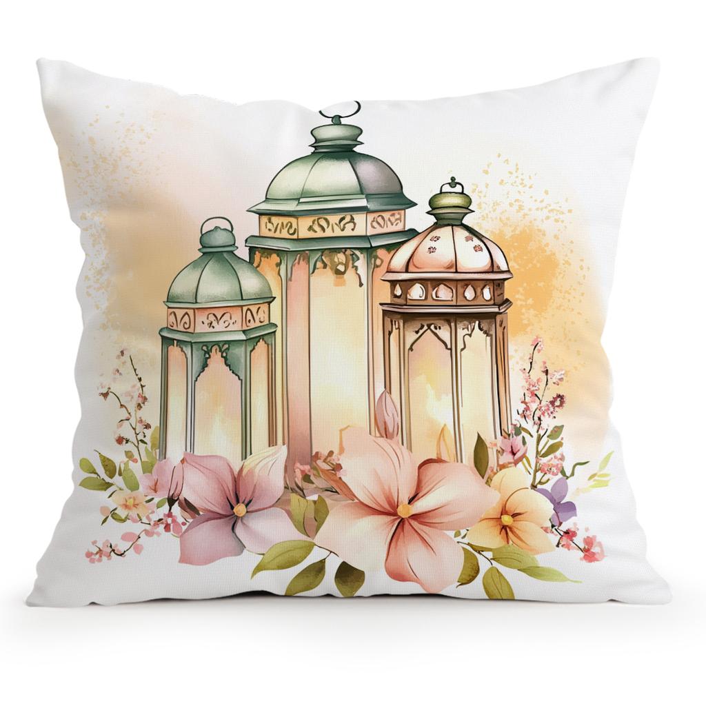 Golden Ramadan Theme Cushions Pillowcase Polyester Cushion Cover Throw Pillow Pillowcover Home Car Sofa Decor