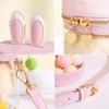 [YUYAKESHI] Ita-bag Show Bag, Shoulder Bag, Event Bag, Plush Toy, Rabbit Ears, 2-Way, Transparent Bag, Mini Pouch, Cylindrical Bag with Lid (Pink,