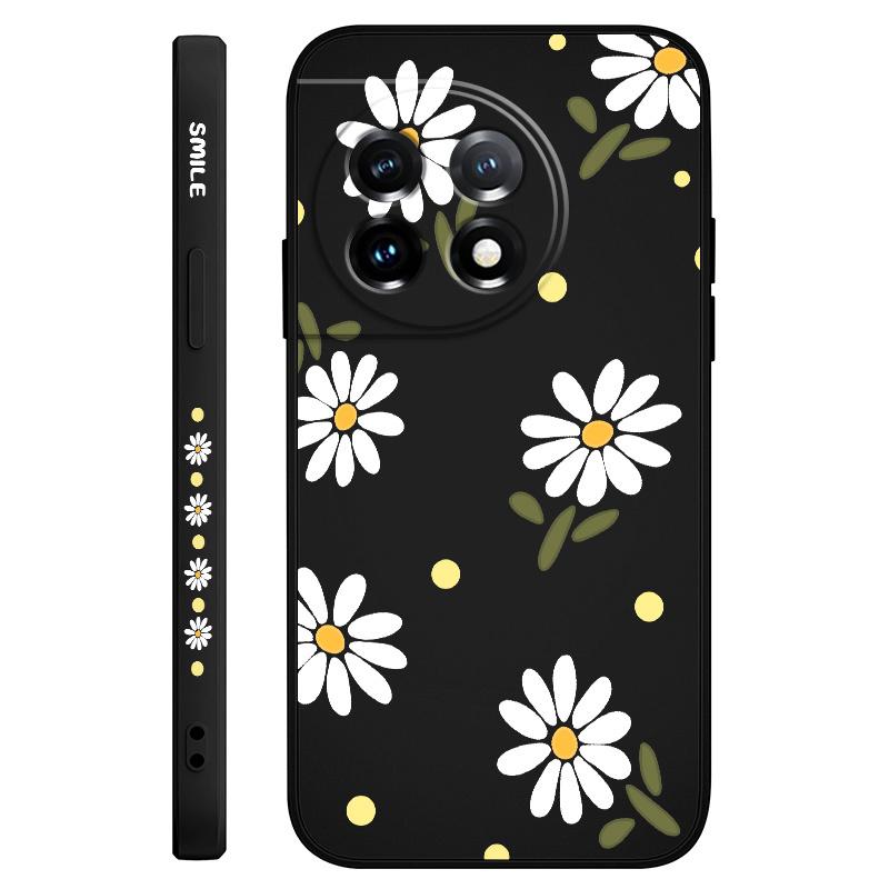 Elegant Daisy Phone Case For Oneplus 13 13R 12 12R 11 11R 10 10R 10T 9R 9RT 9 8T 8 7 7T Pro 5G Liquid Silicone Cover