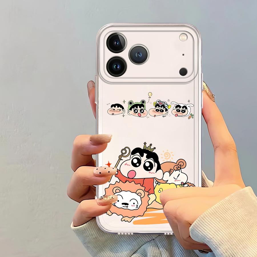 Cartoon Bread Shin Chan Case for iPhone 17 Pro Max 13 Pro 12 Mini XS Max 16 11 Air 15 14 Plus 7 8 XR Soft Phone Cover