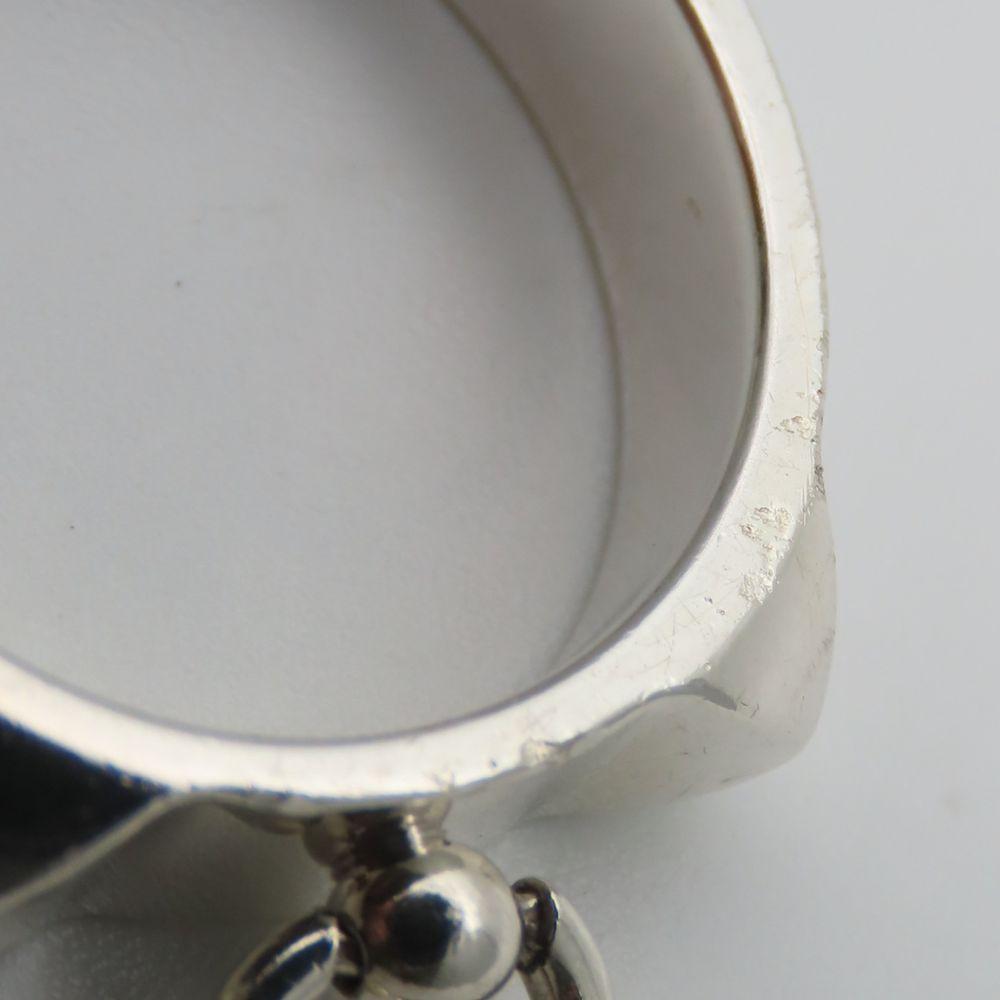 Used HERMES Ring Collier De Cyan PM EU#57 58 Silver925 5.0g Silver Studs