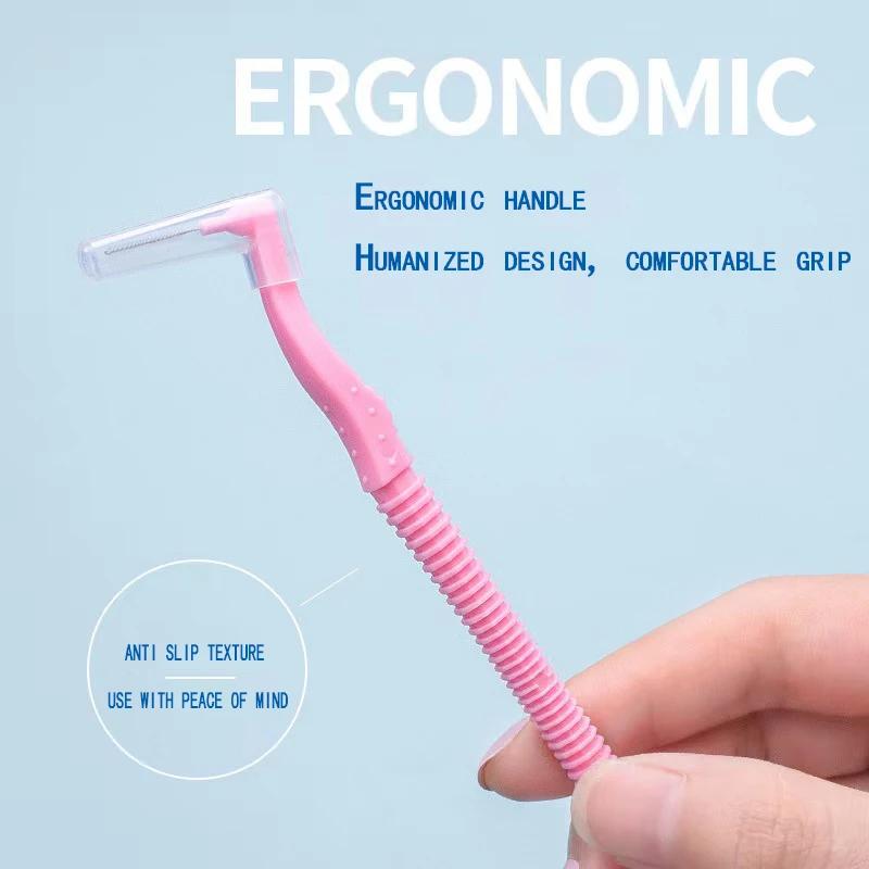 5Pcs/box Interdental Brush L Shape Interdental Cleaners Orthodontic Toothpick Teeth Whitening Tooth Pick ToothBrush Oral Hygie