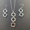 Jewelry Square Circle Necklace Earrings Set T131