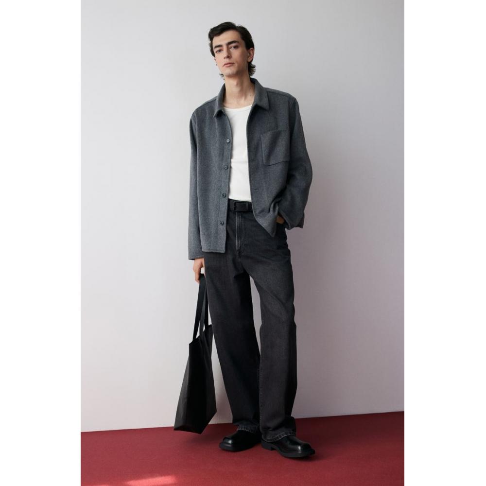 

HM brushed oversHirt Regular Fit Dark Grey S
