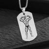 Stainless Steel Dog Paw Glossy Square Pendant Necklace Men's Fashion Casual Hip Hop Trendy Jewelry