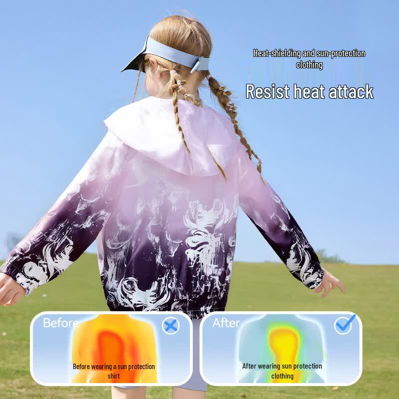 ASK JUNIOR Boys  Hooded Cooling Sun Protection Jacket 140