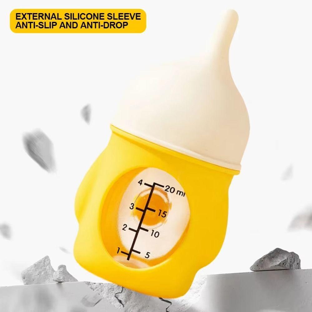 80ML Kitten Nipple Bottle Anti Choking Bite Resistance Puppy Milk Feeder Silicone with Scale Puppy Nursing Feeder for Feeding