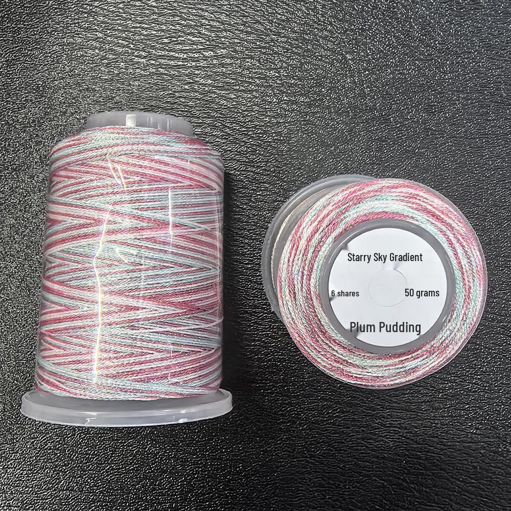 Starry Sky Gradient Yarn: 6-Strand Purple Illusion Tassel for DIY Bracelet & Handmade Weaving Accessories.