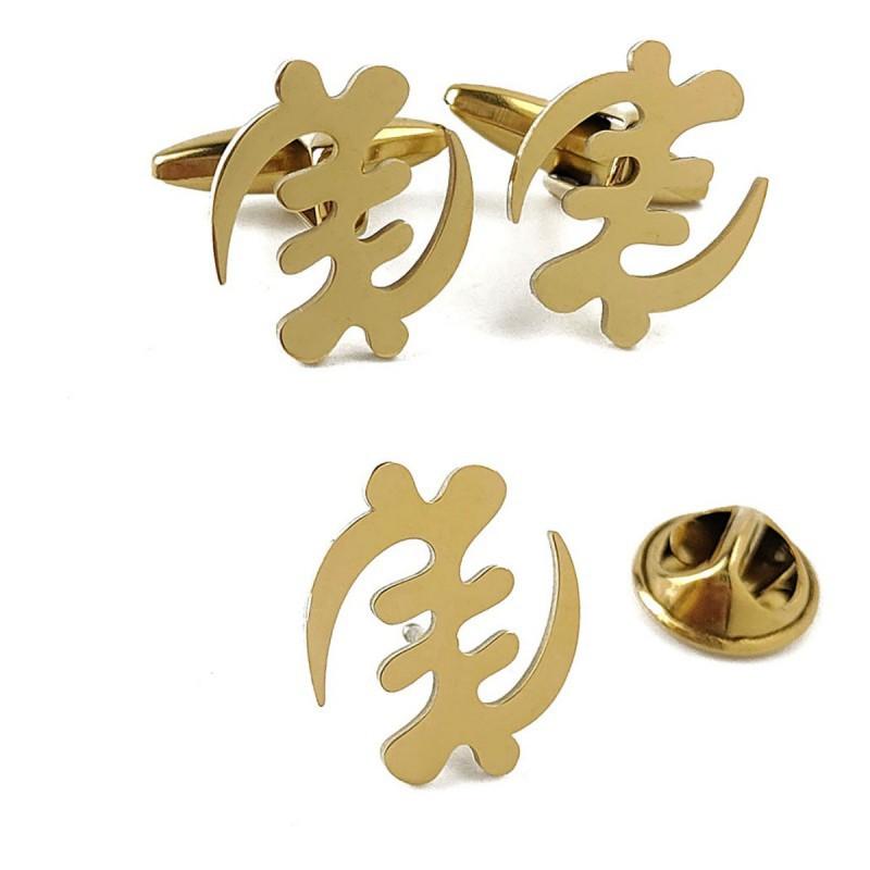 Fengzi Brooch Cufflinks Autumn Hot Item Creative Personality Cutting Design Stainless Steel Material Exquisite Accessories