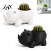 Decorative Animal Shape Planter Cute Rhinoceros Planter 3D Printed Rhino Flower Pot Desktop Plant Container Pot for Succulents Cactus Houseplants