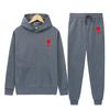 Spring Tide Brand Aml Classic Big Love Printing Men and Women the Same Couple Hooded Sweater Set