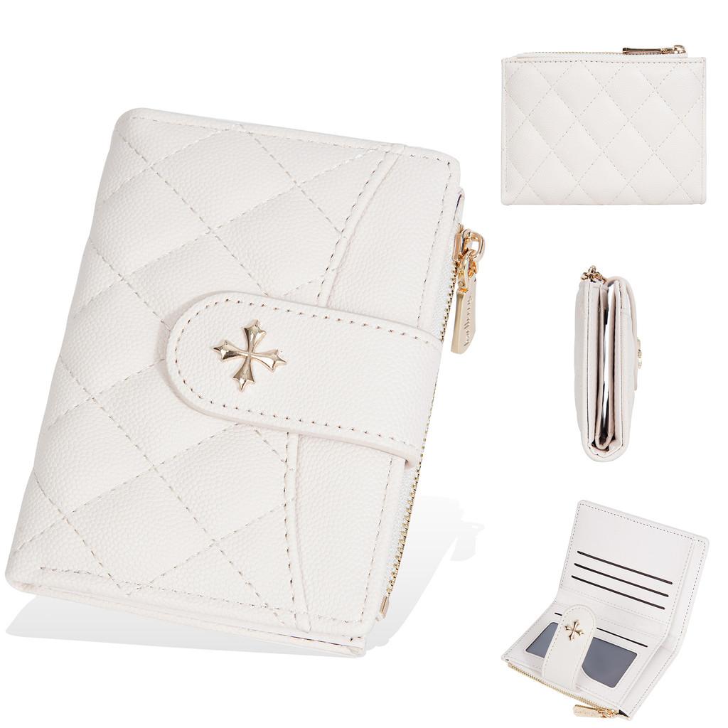 Minimalist Pu Material Ladies Short Wallet With Letter Printed And Card Organizer For Women