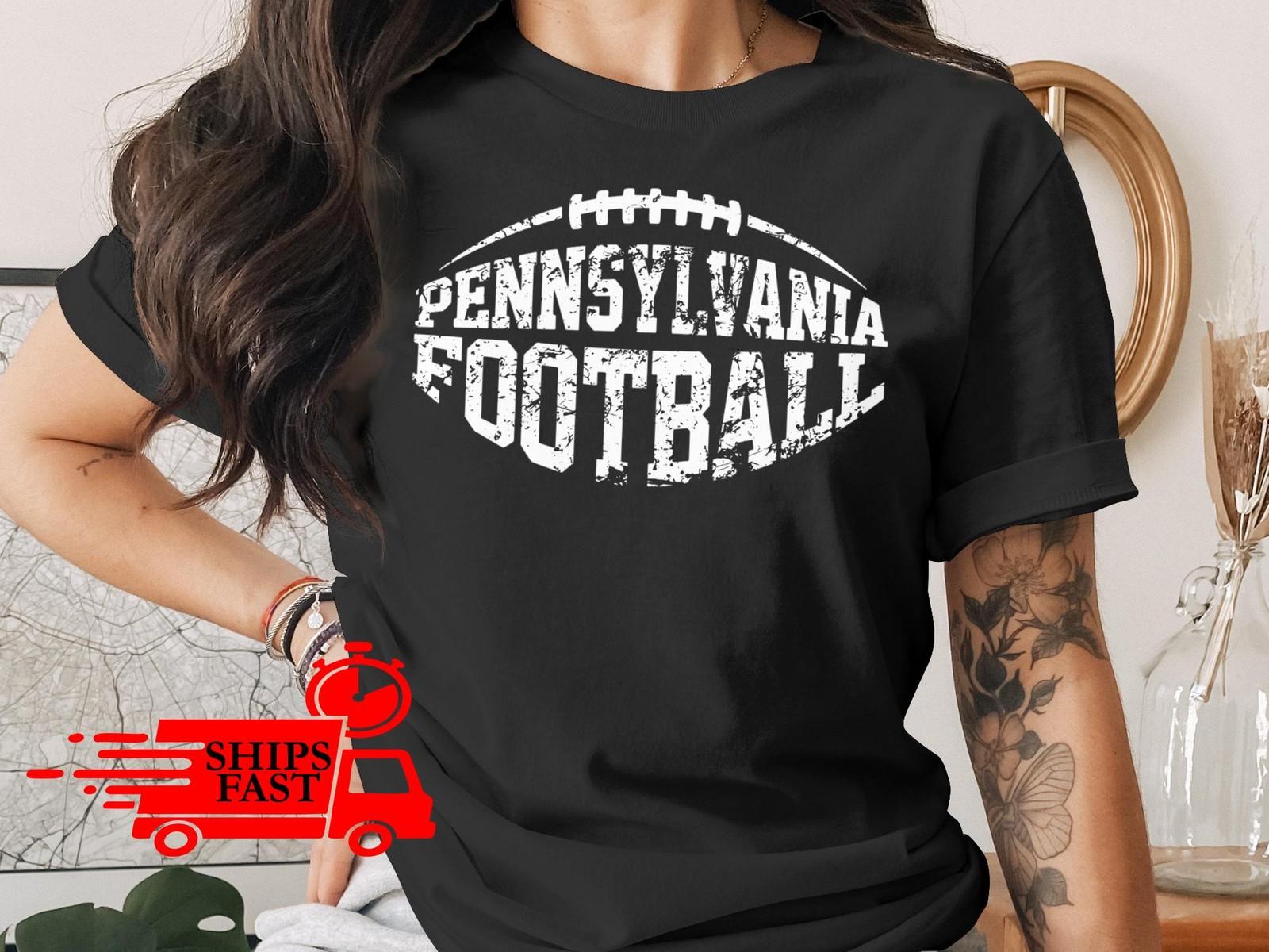 Pennsylvania Football T-Shirt Comfort Colors Distressed Keystone State Tee S