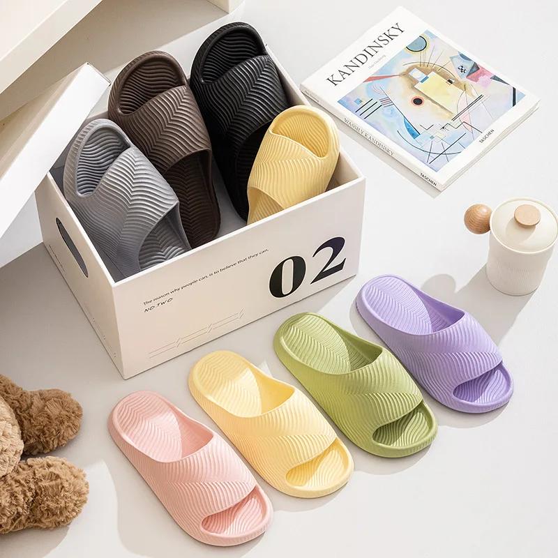 Fashion Shoes for Women Summer Fashion Concise Couple Home Shoes Non-slip Slides Soft Men Slippers Indoor  Women Sandals Women Shoes