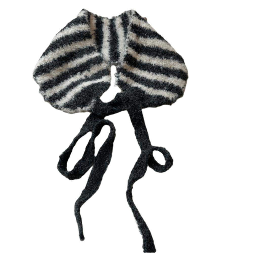 

Повседневная повязка на голову из синтетической шерсти, ушная накладка, универсальные завязки, теплая грелка для ушей, женская черный белый