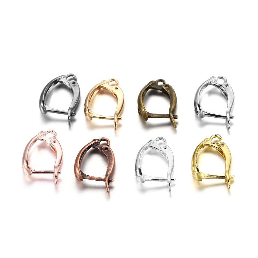 6-12Pcs/lot Gold Color French Earring Hooks Lever Back Open Loop Setting for DIY Earring Clips Clasp Jewelry Making Accessories