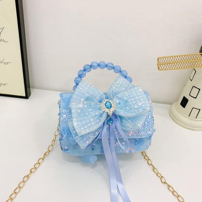 Bag Trendy Crossbody For Kids With Elegant Bow Design And Colorful Sequined Finish