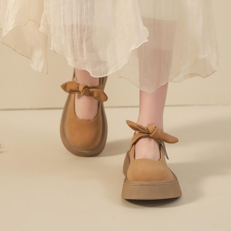 Fashion Shoes Woman 2025 All-Match Shallow Mouth Clogs Platform Bow-Knot Female Footwear Oxfords New Summer Creepers Butterfly Dress