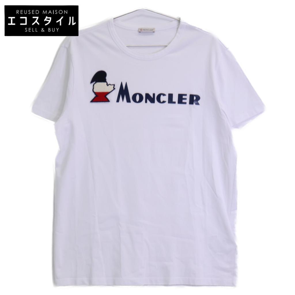 Moncler 2018 White MAGLIA T-SHIRT Short Sleeve T-Shirt with Logo Patch Tops L whiteUsed