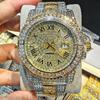 Full Diamond Hip Hop Iced Out Bling Quartz Watch Men High Quality Fashion Calendar Wristwatch