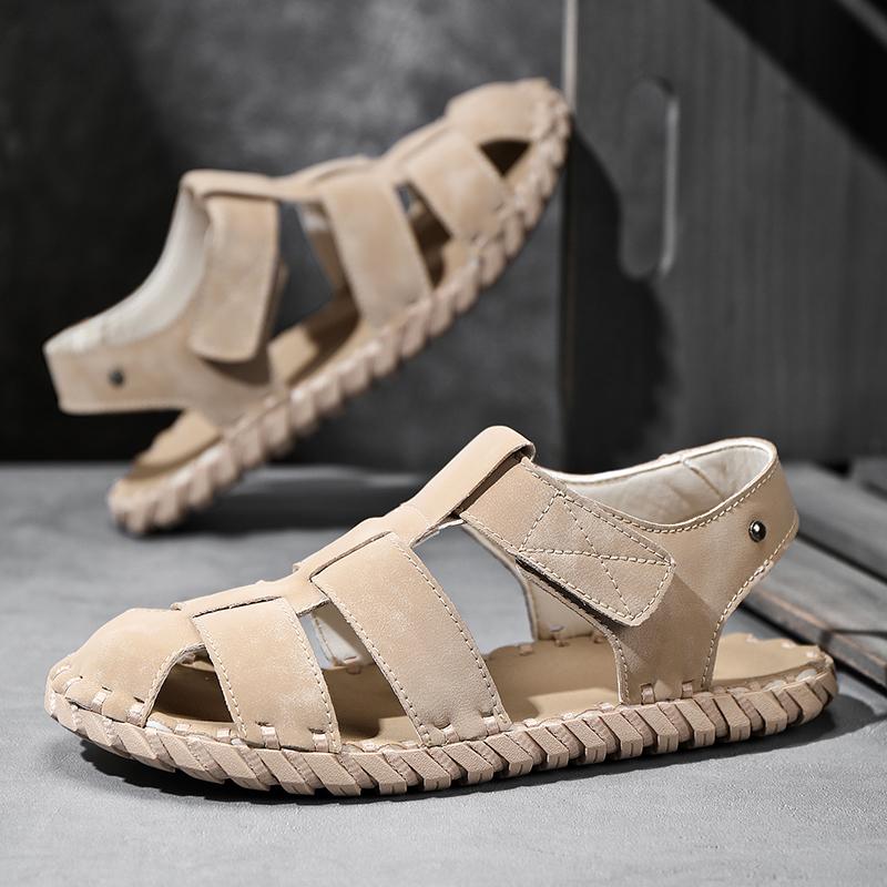 Fashion Men's Big Size 46 Sandals Summer Shoes Open-Toed Slippers Soft Roman Comfortable Footwear Outdoor Beach Walking Footwear