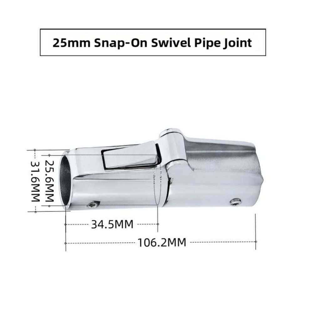 Clip-On Swivel Pipe Fitting 360-Degree Rotation Folding Tube Hinge Bimini Top Hinge Yacht Boat