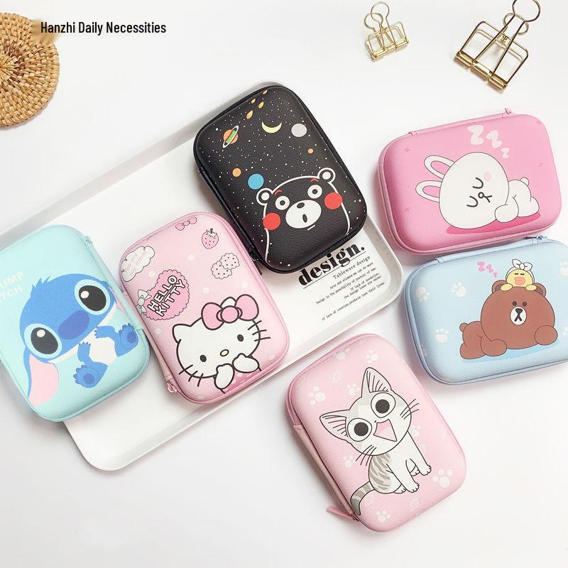 Cartoon Cute Portable Storage Bag for Cables and Chargers, Customizable with Logo