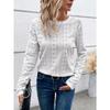 Solid Long Sleeve Lace Casual Pullover Unisex Shirt