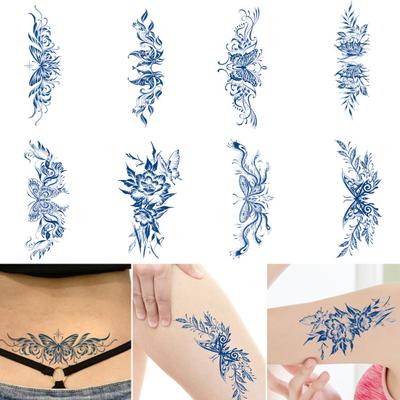 Kräuter-Tattoo-Aufkleber, abnehmbare, unscharfe Dekoration