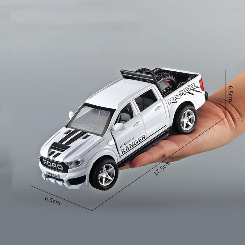 1/32 Ford Raptor F350 Pickup Alloy Car Model Diecast Metal Off-road Vehicles Car Model Simulation Sound and Light Kids Toys Gift