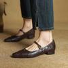 New Low-top Shallow-mouth Leather Single Shoes, Comfortable Low-heeled Single Shoes, Women's Head and Foot Pedal, Comfortable Beef Tendon So