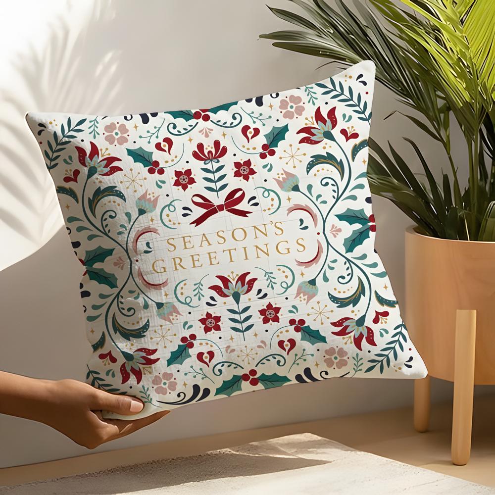 Colorful Snow Hexagonal Maple Leaf Print Pillow Case Home Living Room Decoration Linen Pillowcover Pillow Cases Cushion Cover