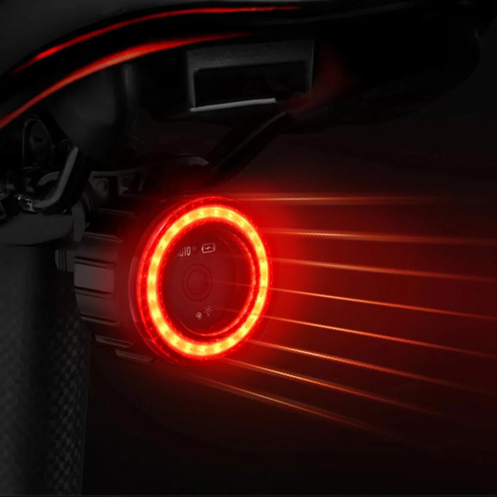 Bicycle Rear Light USB Charging High Visibility Multifunction Flashing With Brake Sensor Tail Light MTB Road Bike Lamps