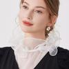 Polyester Trim False Collar Ruffle Design Breathable Detachable Collar Lace Trimmed Matching Arm Cuffs Half Shirts