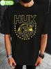 HUK Big & Tall Performance Fishing T-shirt - 100% Cotton Breathable Short Sleeve Tee with Bold Yellow Letter & Fish Graphic Print