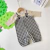 Cute and Playful Japanese-Style Baby Spring and Autumn Long-Sleeve Romper for Boys and Girls, Cotton Onesie with Suspenders, Size 60-80