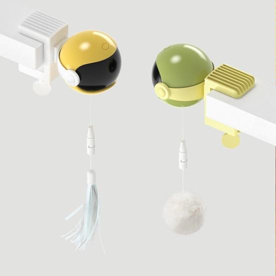 Door Hanging Electric Cat Feather Toy Smart Self Play Cat Teaser Toy Automatic Cat Toy with Feather Fluffy Ball And Tassel for Indoor Cats