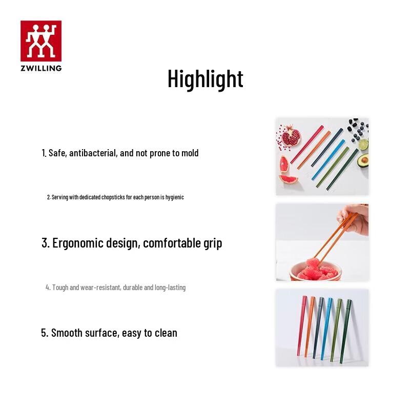 ZWILLING Antibacterial Chopsticks - 6 Pairs