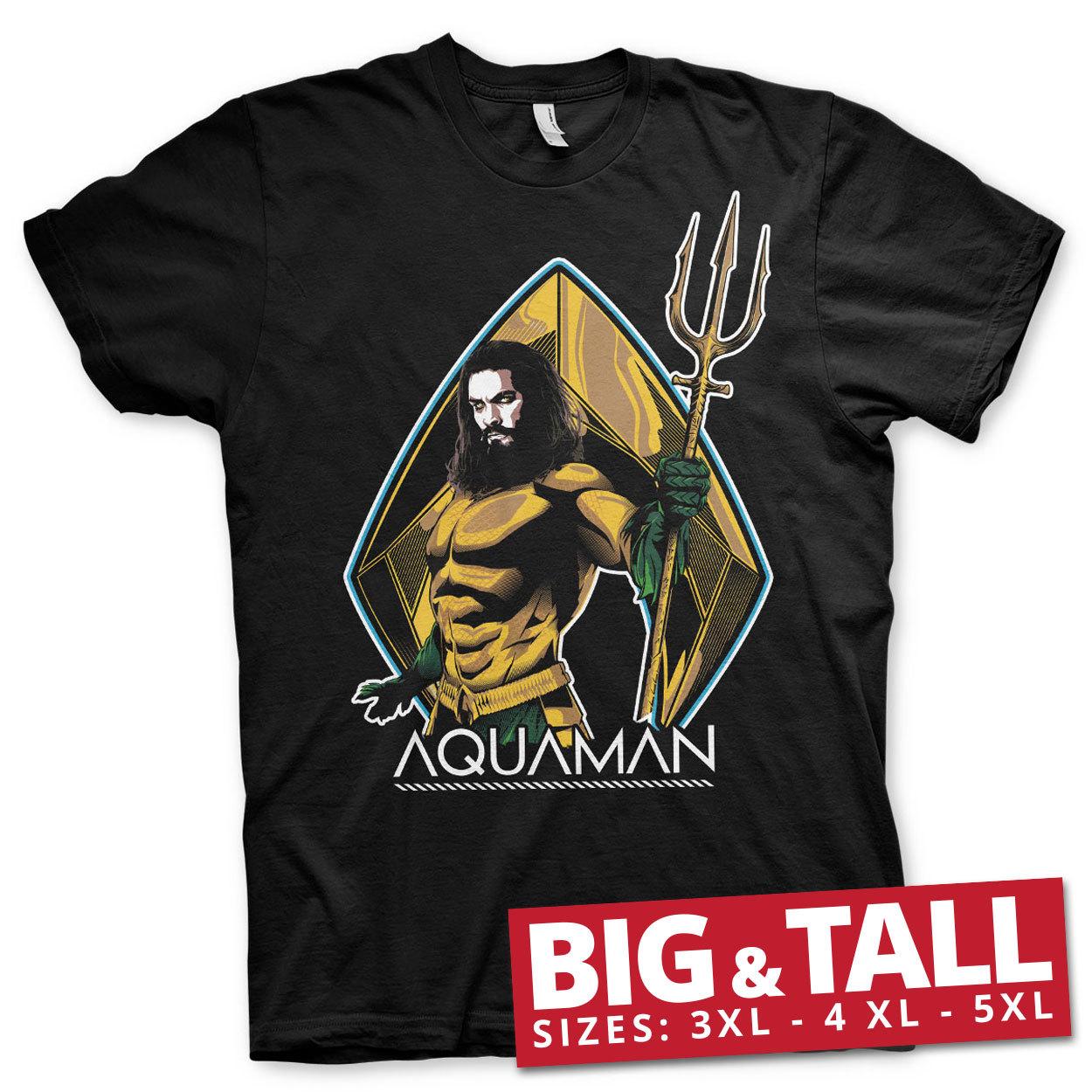Officially Licensed Aquaman Tall Tall 3XL 4XL 5XL Mens T-Shirt S