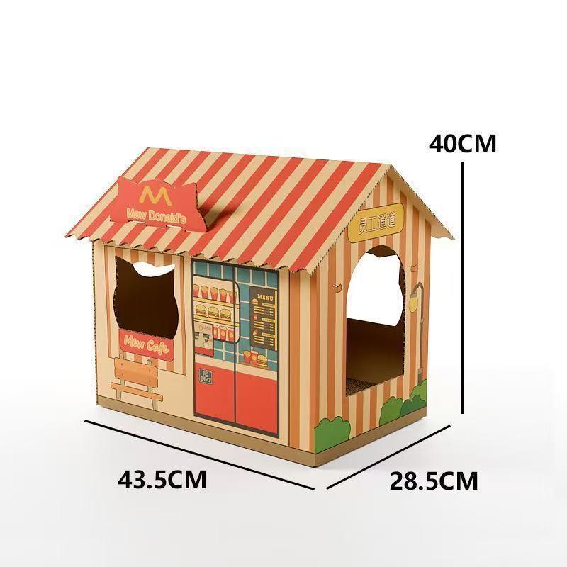 Large Cat Villa: Durable Cardboard Scratch House & Claw Sharpening Toy