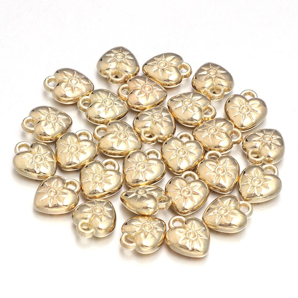 20pcs/lot 6 Style Heart Shape CCB Pendants Charm Necklace Earring Pendants For DIY Jewelry Making Bracelet Handmade Accessories