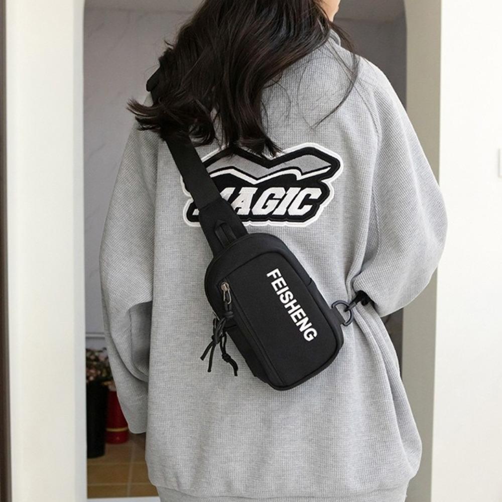 Large Capacity Men's Chest Bag Multifunctional Sports Waist Bag Shoulder Crossbody Bag Male