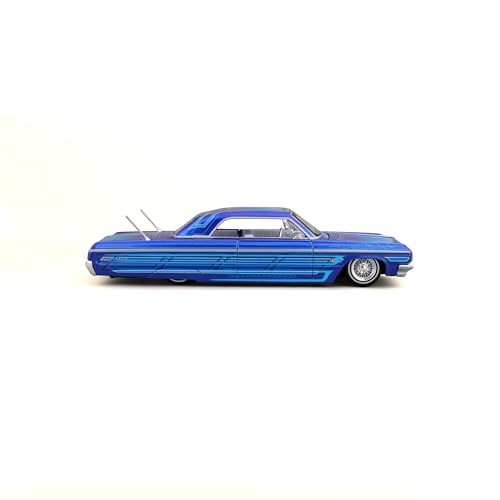 Maisto 1/26 Scale Chevrolet Impala 1964 Blue Custom Lowriders Series / Diecast Model Car, Finished Product 32547