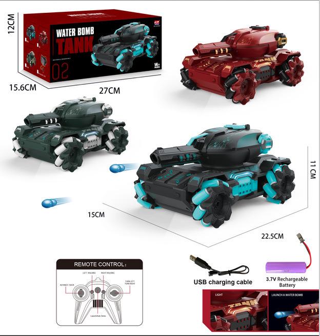 2.4G Gesture Sensing Remote Control Tank Car with Water Bomb Launch, Drifting, and Off-Road Racing for Kids
