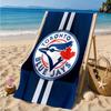 Blue Jays Logo Strandtuch, Mikrofaser-Strandtuch, Perfekt für Pool, Strand, Reisen, Heimdekoration, Strandparty-Fanartikel