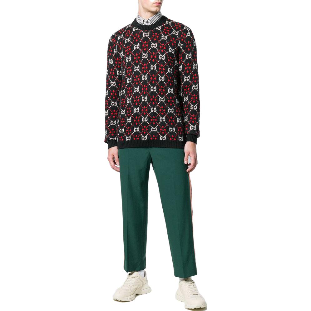 GUCCI Sweaters Men's Red Crew Neck Moderate A-line 543498-X9Z62-1096