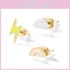 Stylish European And American Mini Rainbow Lightning Cloud Earrings For Women