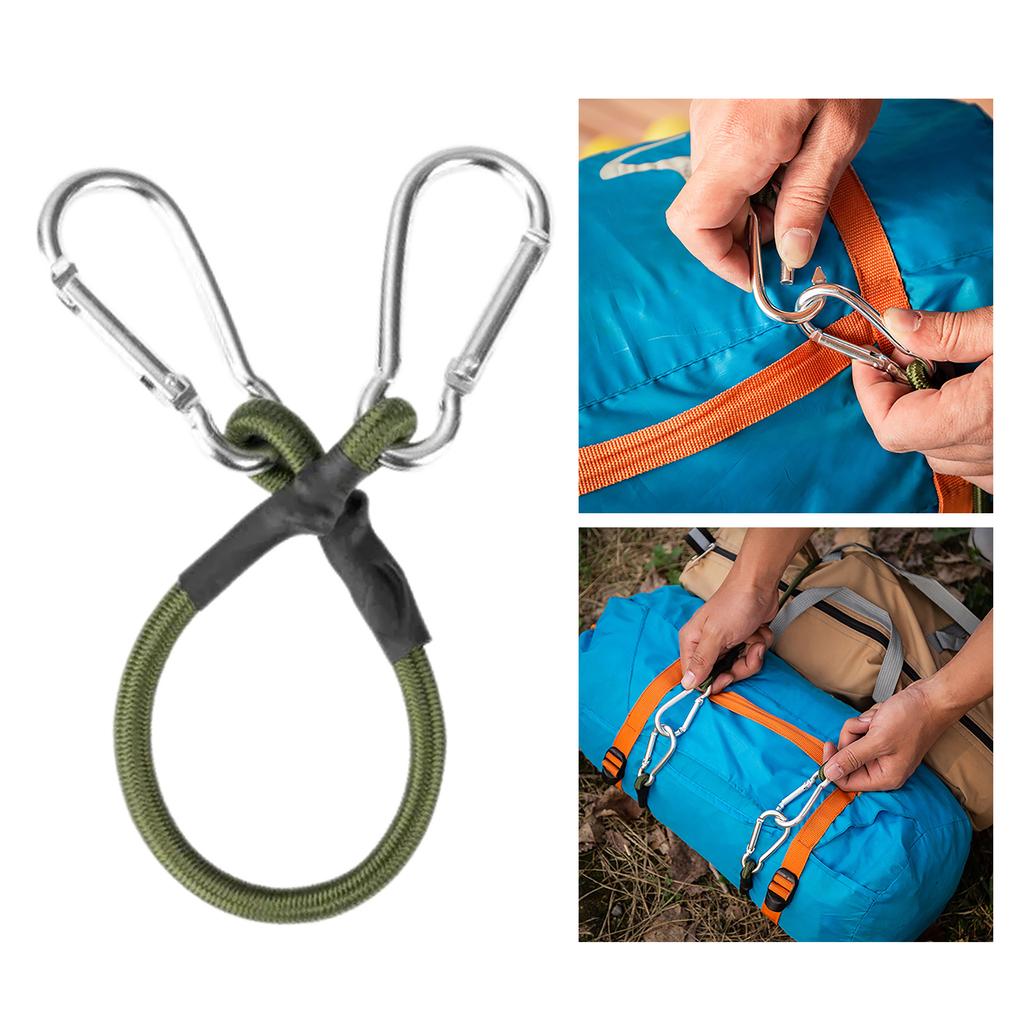 Heavy Duty Bungee Cord Elastic Tie Strap String with Carabiner Hook Strong Elastic Rope Cycling Luggage Packing Ropes